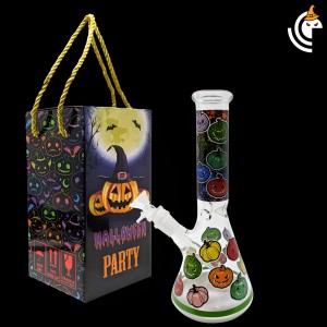 10" "Trick Or Treat Yourself" Halloween Theme Beaker Water Pipe - B [MB1434]